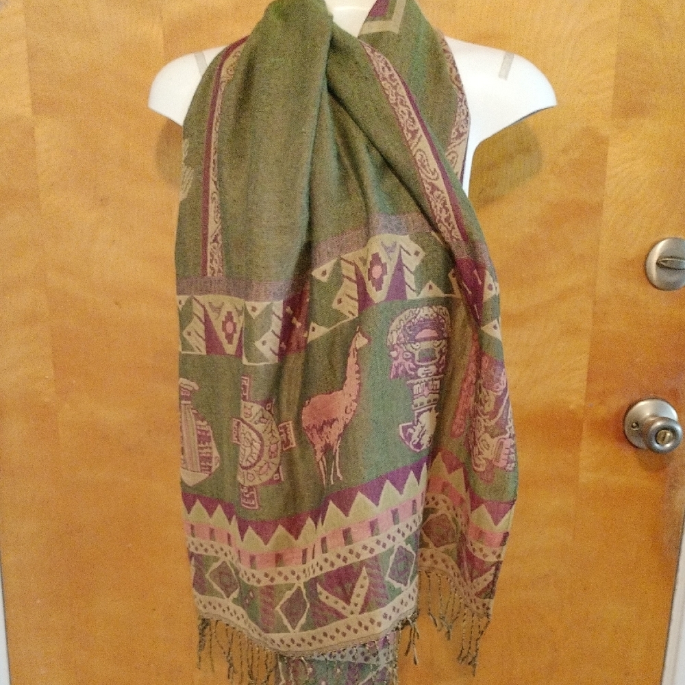 Multicolor Patterned Scarf - Picture 5 of 5